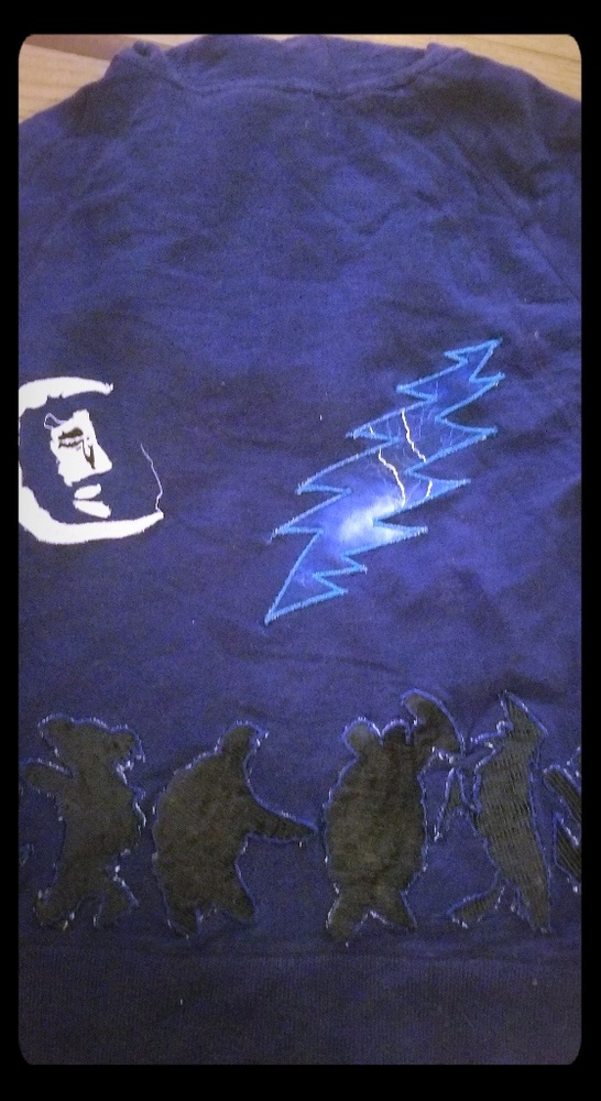 Jerry moon/ grateful dead zip up hoodie. Handmade